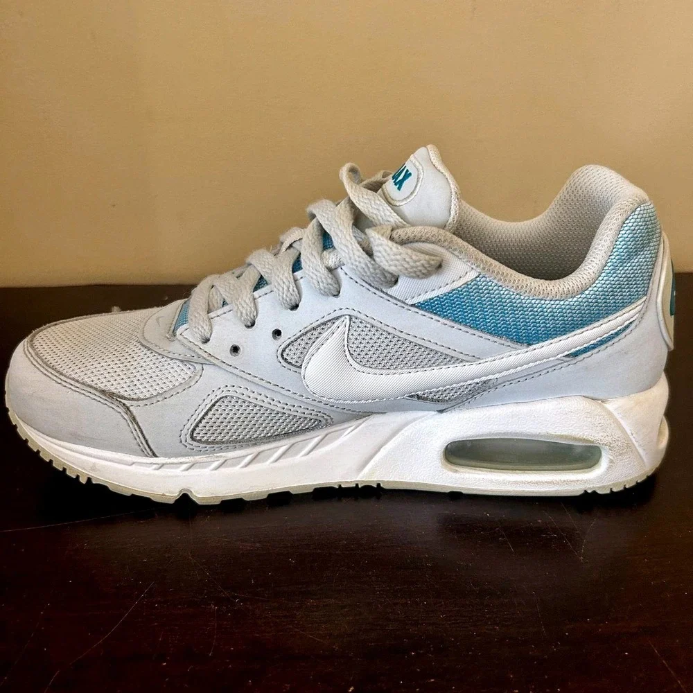 Nike Air Max Ivo Womens Sneakers‎ Light Grey Aqua Blue White Low Top Shoes